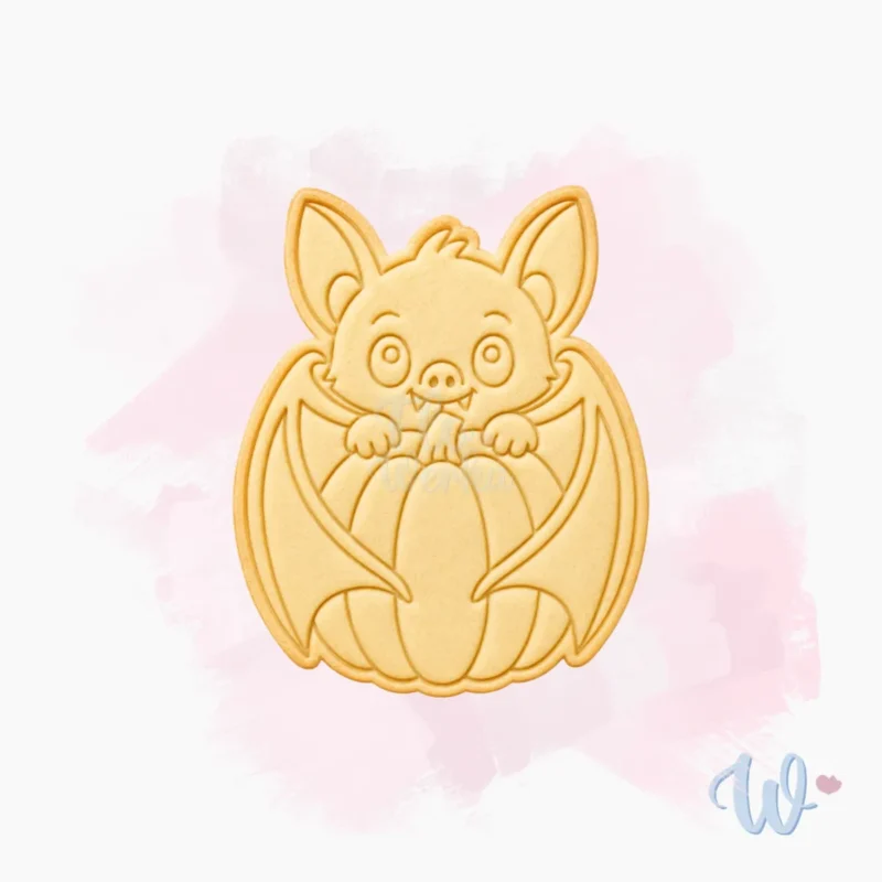 nietoperz-z-dynią-foremka-wykrawaczka-stempel-do-ciastek-flowerka3d Foremka + stempel Nietoperz z dynią