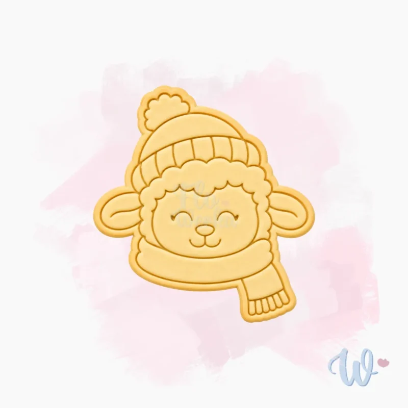 owieczka-w-czapce-foremka-wykrawaczka-stempel-do-ciastek-flowerka3d Foremka + stempel Owieczka w czapce