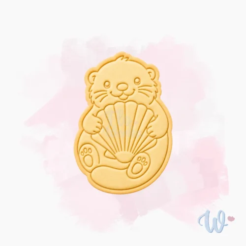 wydra-z-muszelką-foremka-wykrawaczka-stempel-do-ciastek-flowerka3d Foremka + stempel Wydra z muszelką
