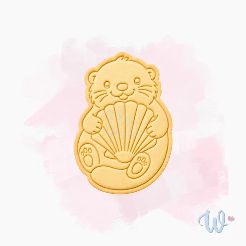 wydra-z-muszelką-foremka-wykrawaczka-stempel-do-ciastek-flowerka3d Foremka + stempel Wydra z muszelką
