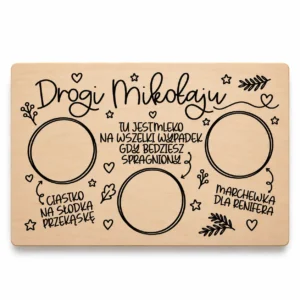 Drewniana podstawka świąteczna - dla Mikołaja